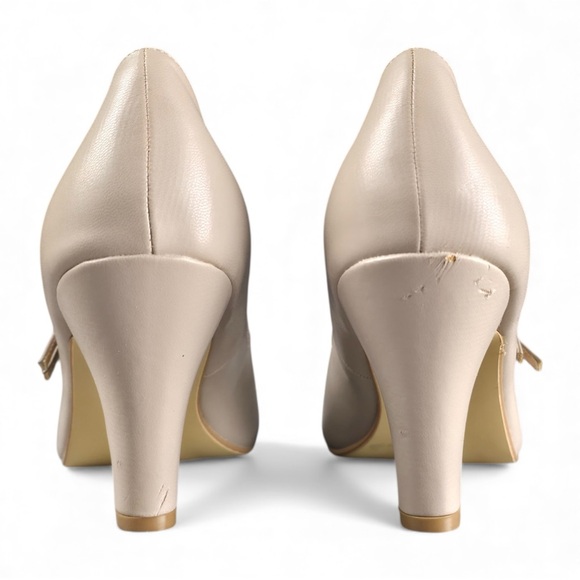 Classic Mary Jane Pumps | Neutral Taupe Block Heel | US 8.5 - Picture 3 of 5